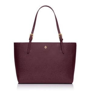 Tory Burch York Tote in Plum/Brown